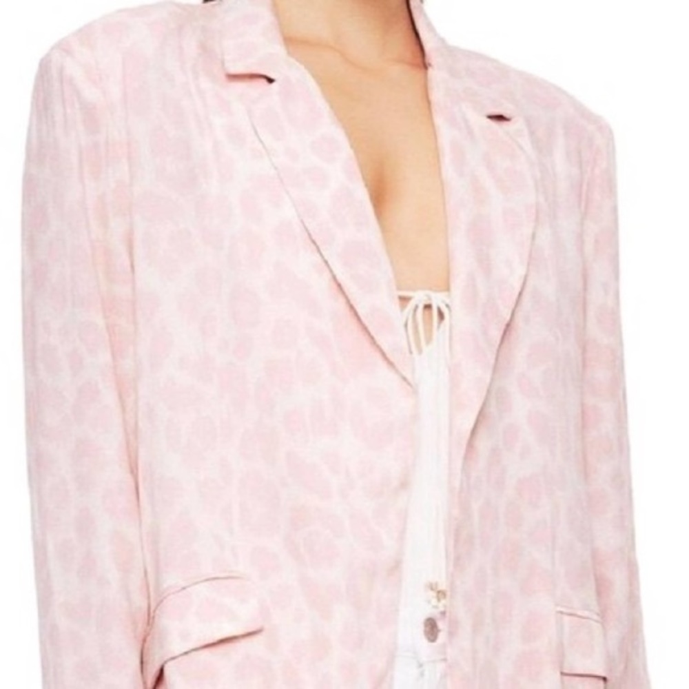 AFRM Pink blush leopard blazer NWT